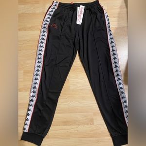 Kappa sweatpants jogger logo vintage old school black white red